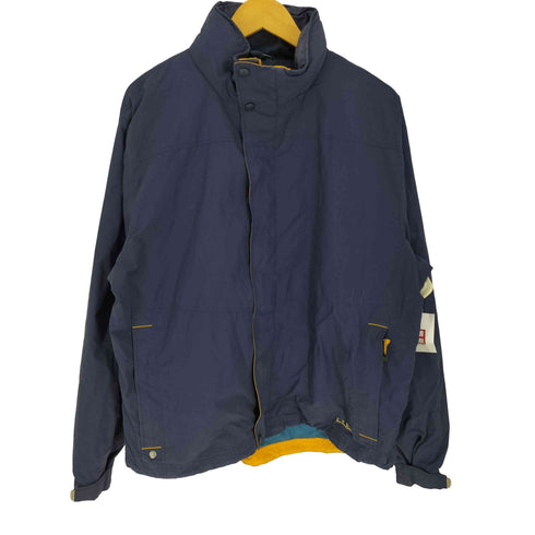 エルエルビーン L.L.Bean 90-00s ロゴ刺繍 裏地メッシュ 比翼ボタン パッカブルフード 2WAY ナイロン マウンテン ジャケット メンズ import:L
