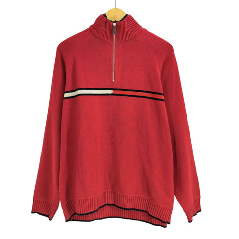 トミーヒルフィガー TOMMY HILFIGER ハーフジップ コットンニット メンズ import:L