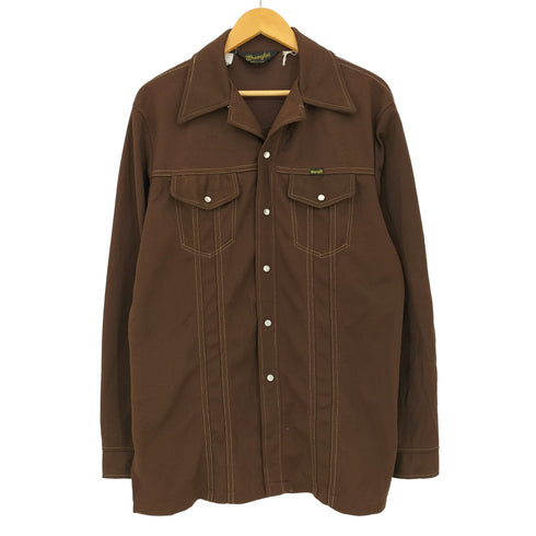 ラングラー Wrangler 70s オープンカラー ウエスタン シャツジャケット メンズ import:L