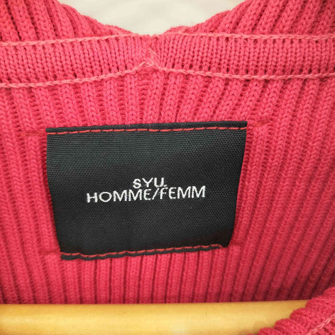 シュウオムフェム SYU. HOMME/FEMM サイドスリットコットンタートルネックプルオーバーニット メンズ 1