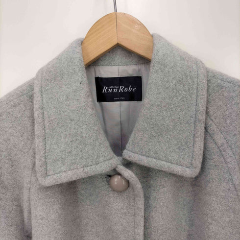 run robe アンゴラ混 ステンカラーコート レディース 9