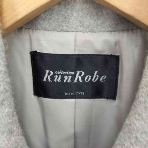 run robe アンゴラ混 ステンカラーコート レディース 9