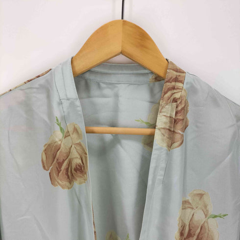 日本製 花柄シルクガウン レディース