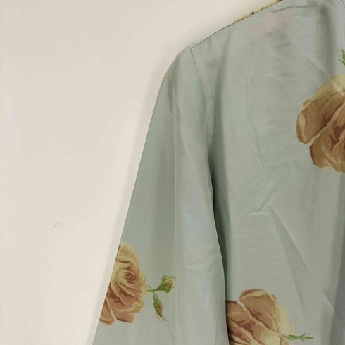 日本製 花柄シルクガウン レディース