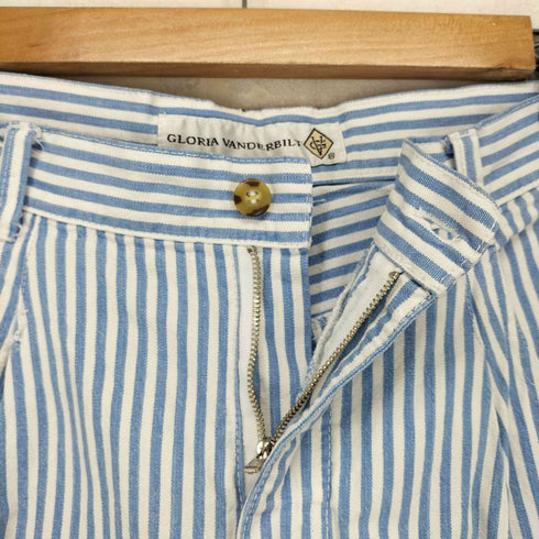 GLORIA VANDERBILT 1タックストライプワイドハーフパンツ レディース 12