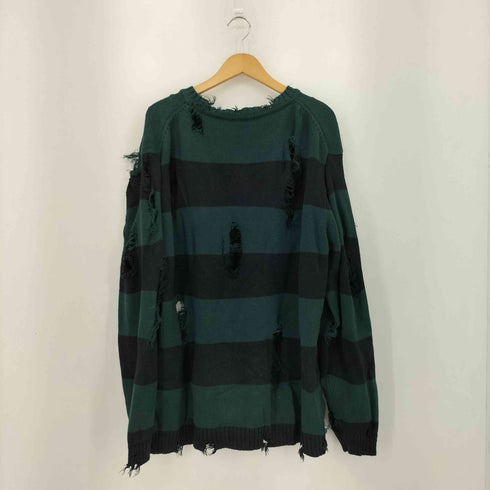 フェイス faith ダメージデザイン ボーダー柄 コットンニット セーター メンズ F