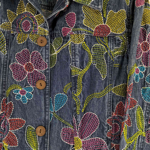 コールドウォータークリーク Coldwater Creek 総刺繍 デニム ジャケット レディース JPN:XL