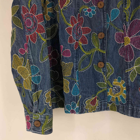 コールドウォータークリーク Coldwater Creek 総刺繍 デニム ジャケット レディース JPN:XL