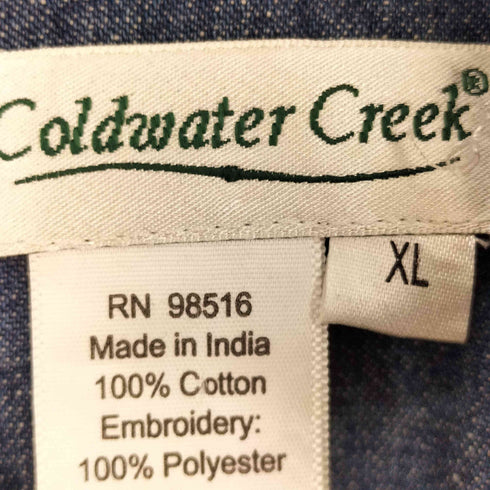 コールドウォータークリーク Coldwater Creek 総刺繍 デニム ジャケット レディース JPN:XL