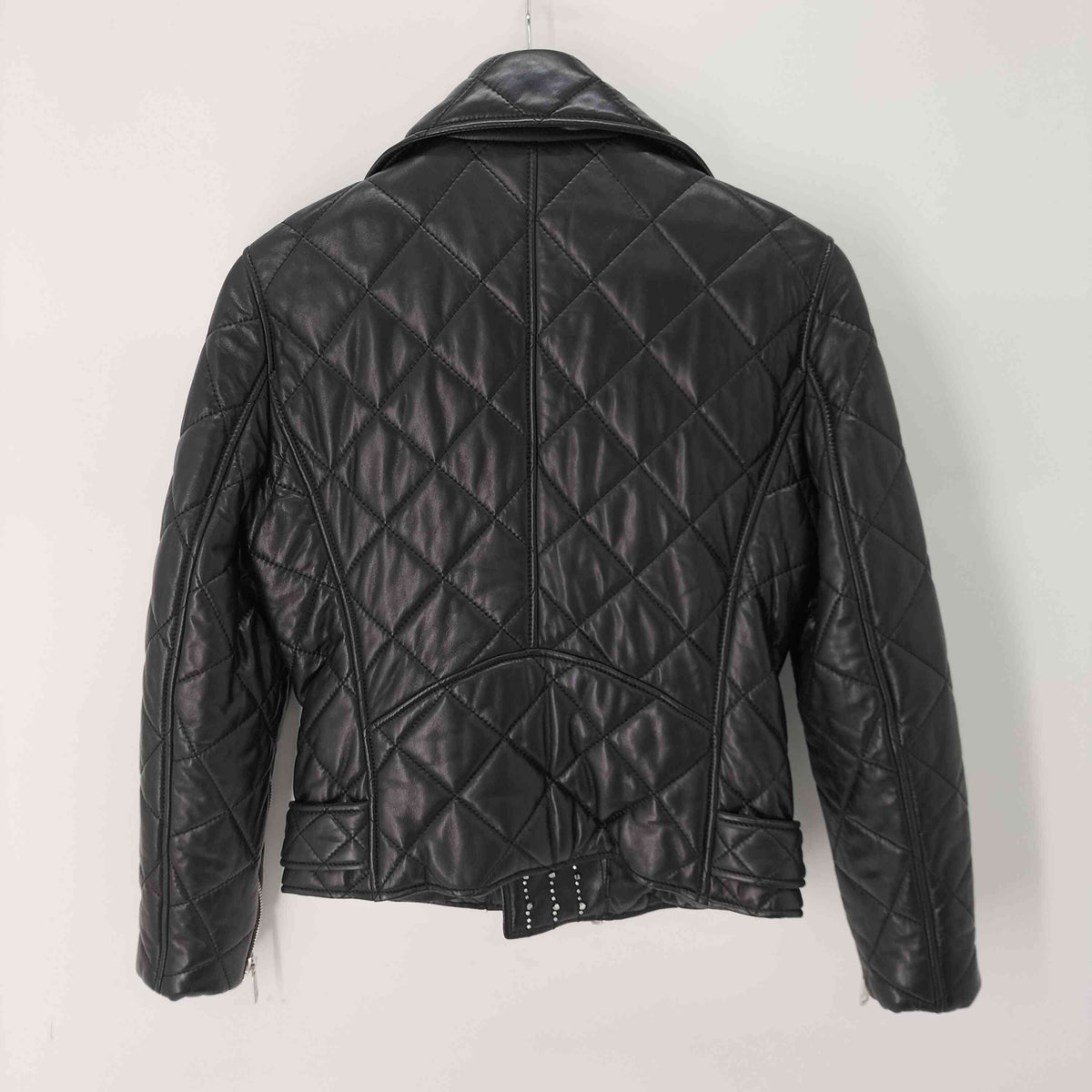【未使用級】MCMラムレザー スタッズ ライダースジャケット ブラック エムシーエム MCM ラムレザー スタッズ ライダースジャケット
