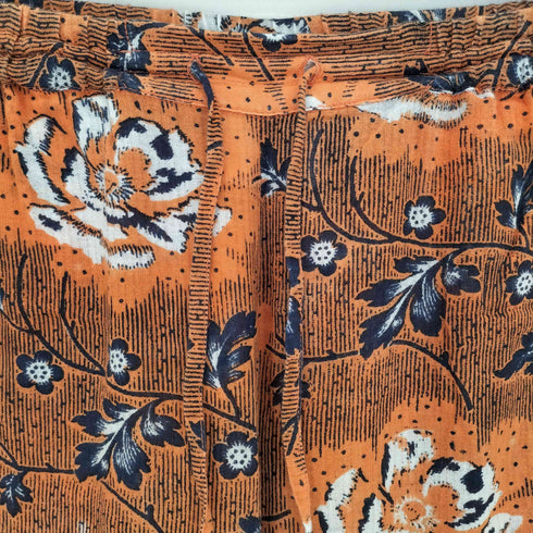 Khadi and Co BESS NIELSEN 総柄 インドコットン イージーワイドパンツ レディース S