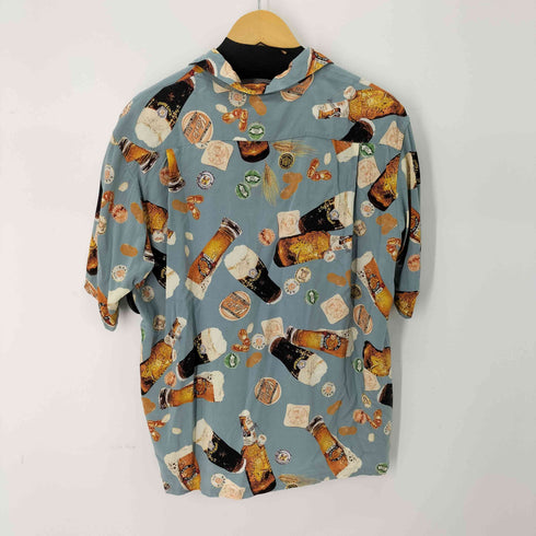 カールヘルム Karl Helmut ビールプリント レーヨン開襟アロハシャツ メンズ JPN:M