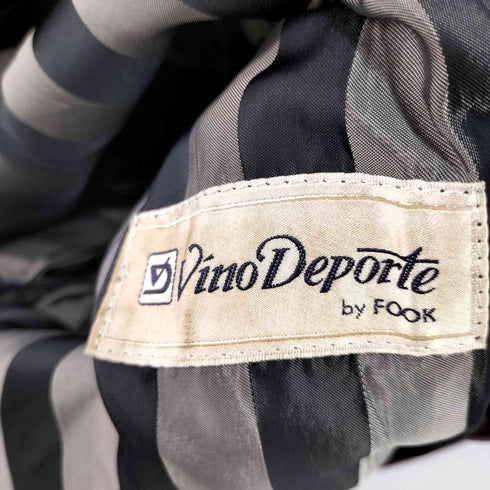 Vino Deporte 裏地ストライプ リアルレザーステンカラーコート メンズ 8