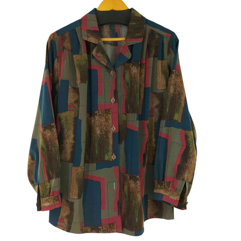 ELEGANCE 総柄 L/S シャツ レディース