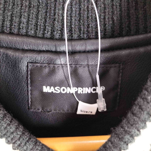メゾンプリンス mason prince オーバーサイスバックロゴ PUレザースタジャン メンズ JPN:1