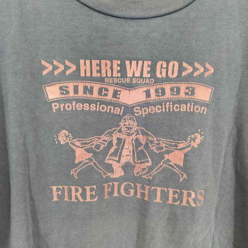 プリントスター printstar 旧タグ FIRE FIGHTERS 両面プリント Tシャツ メンズ