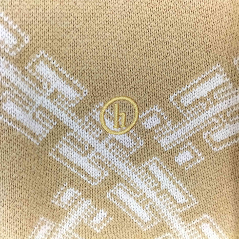 ヘルレイザー HELLRAZOR 23SS HR CORPS KNITTED POLO SHIRT ボックス シルエット 総柄 ニット ポロ メンズ JPN:L