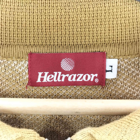 ヘルレイザー HELLRAZOR 23SS HR CORPS KNITTED POLO SHIRT ボックス シルエット 総柄 ニット ポロ メンズ JPN:L