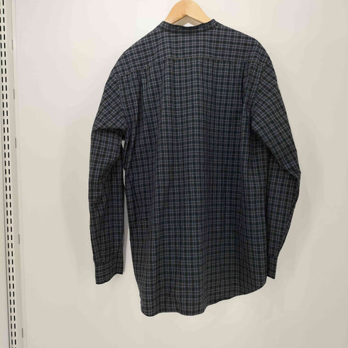 ジムフレックス GYMPHLEX チェック柄 バンドカラーシャツ メンズ import:L