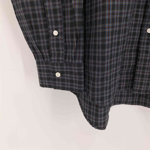 ジムフレックス GYMPHLEX チェック柄 バンドカラーシャツ メンズ import:L