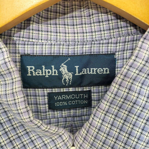 ラルフローレン RALPH LAUREN 90S YARMOUTH チェック柄 ポニー刺繍 ボタンダウンロングスリーブシャツ メンズ