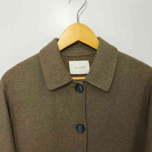 as.style ステンカラー ハンドメイド ウール ミドルコート レディース