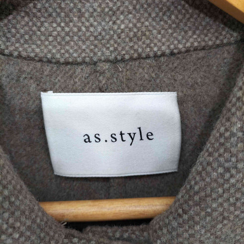 as.style ステンカラー ハンドメイド ウール ミドルコート レディース
