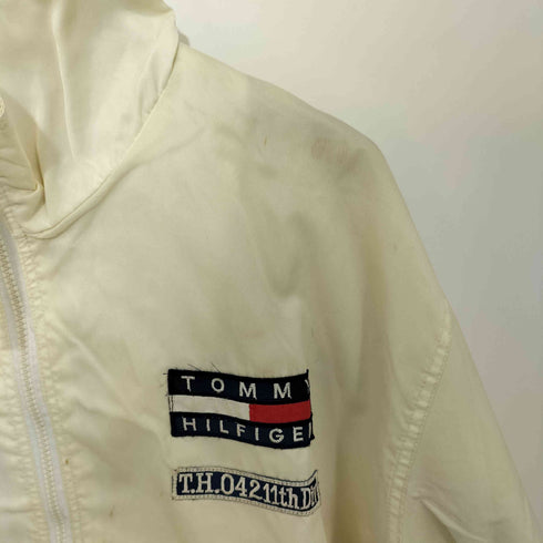 トミーヒルフィガー TOMMY HILFIGER 90S フラッグタグ ロゴ刺繍 ナイロンジップアップジャケット メンズ import:M