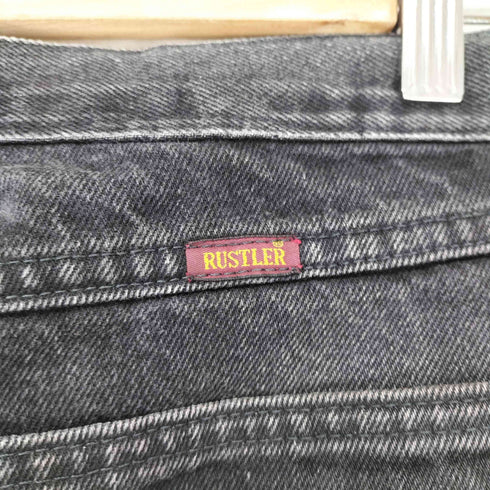 ラスラー RUSTLER ストレート ブラックデニム メンズ