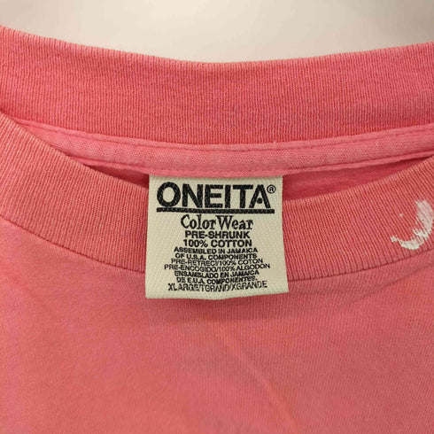 オニータ ONEITA 84-90s Color Wearタグ ロゴ刺繍 シングルステッチ ショートスリーブTシャツ メンズ