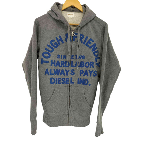 ディーゼル DIESEL フロント刺繍 ジップパーカー メンズ JPN:M