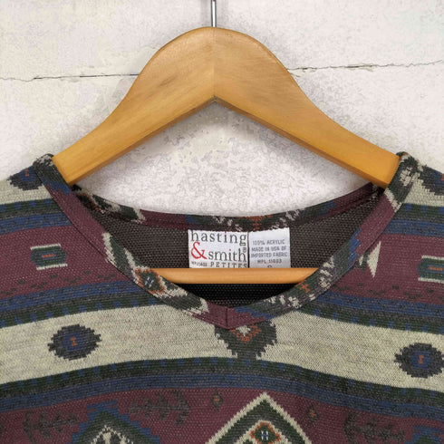 HASTING & SMITH 90S USA製 ノルディック柄 アクリル ニットセーター メンズ import:S