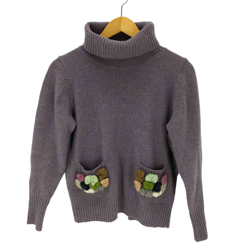 アトリエドゥサボン latelier du savon ダブルポケット刺繍デザインタートルネックニット レディース FREE