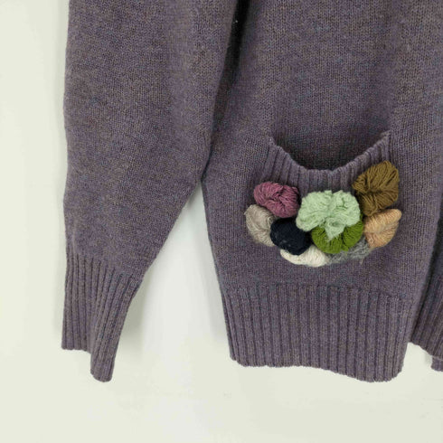 アトリエドゥサボン latelier du savon ダブルポケット刺繍デザインタートルネックニット レディース FREE