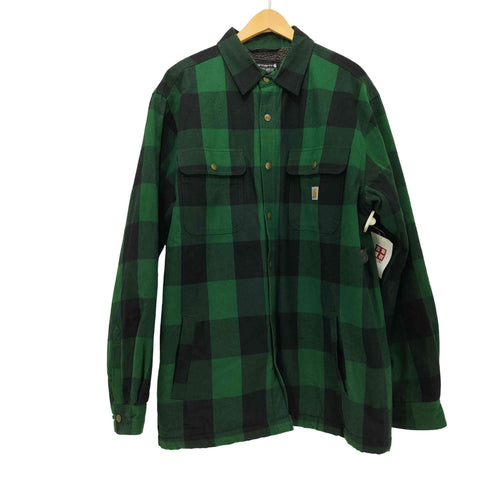 カーハート Carhartt RELAXED FIT HEAVYWEIGHT FLANNEL SHELPA LINED SHIRT JACKET メンズ import:L