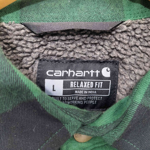 カーハート Carhartt RELAXED FIT HEAVYWEIGHT FLANNEL SHELPA LINED SHIRT JACKET メンズ import:L