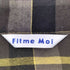 FITME MOI バンドカラーロングチェックシャツ レディース