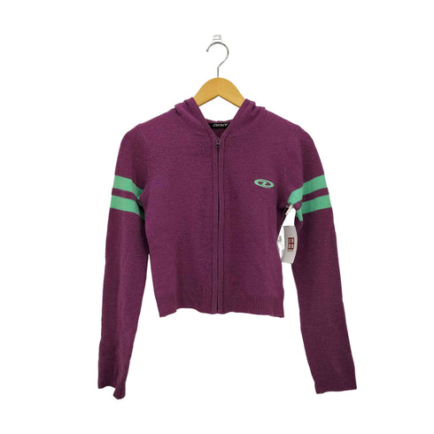 ダナキャランアクティブ DKNY ACTIVE 00s ウールニット ジップアップパーカー Y2K レディース XS