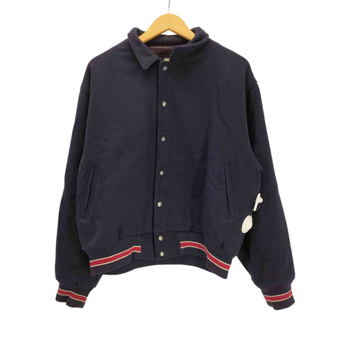 80-90S Dehen USA製 バックワッペン 裏地サテン リブライン ウール スタジアムジャケット スタジャン メンズ import:M