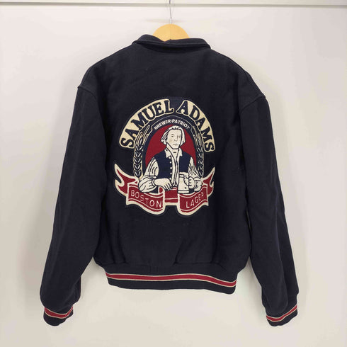80-90S Dehen USA製 バックワッペン 裏地サテン リブライン ウール スタジアムジャケット スタジャン メンズ import:M