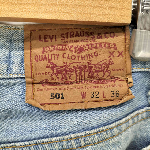 リーバイス Levis 90S 93年 6月製 USA製 ボタン裏 552 刻印 501 アイスウォッシュ ボタンフライ デニム パンツ メンズ W32L36