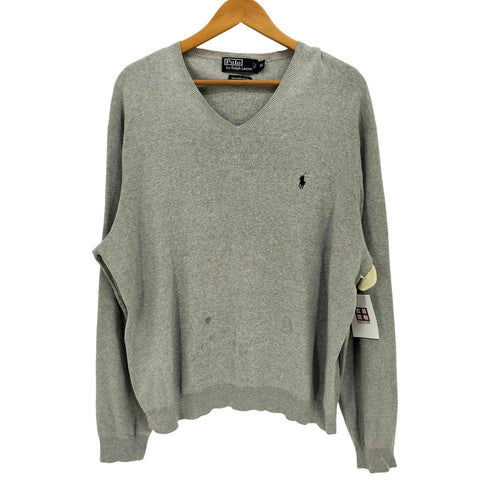 ポロバイラルフローレン Polo by RALPH LAUREN PIMA COTTON ポニー 刺繍 Vネック コットン ニット メンズ import:XL