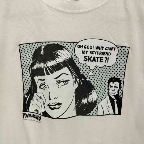 スラッシャー THRASHER OH GOD WHY CAN'T MY BOYFRIEND SKATE アメリカン コミック プリント Tシャツ メンズ import:L