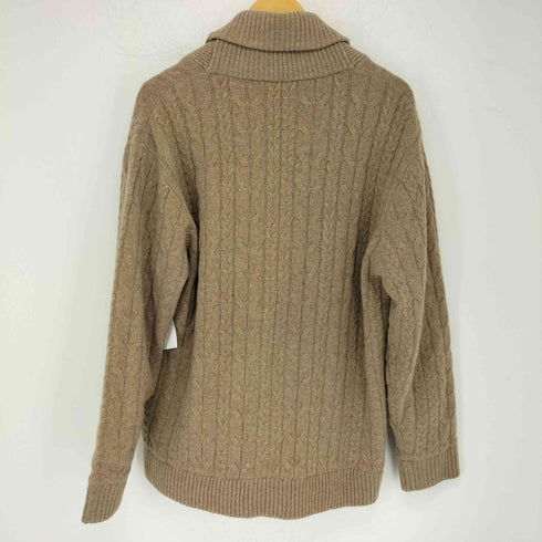 アンリリュシャピュイ Henri-Luc Chapuis くるみ釦 カシミヤ混 ケーブルニットカーディガン メンズ 2L