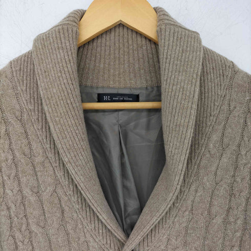 アンリリュシャピュイ Henri-Luc Chapuis くるみ釦 カシミヤ混 ケーブルニットカーディガン メンズ 2L