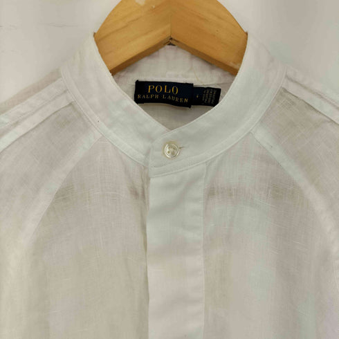 ポロラルフローレン POLO RALPH LAUREN バンドカラー リネン プルオーバー ブラウス レディース US:4