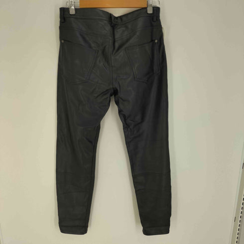 ザラ ZARA 5ポケット ジップフライ テーパード フェイクレザー パンツ メンズ 31