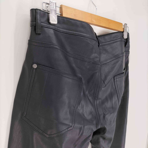 ザラ ZARA 5ポケット ジップフライ テーパード フェイクレザー パンツ メンズ 31