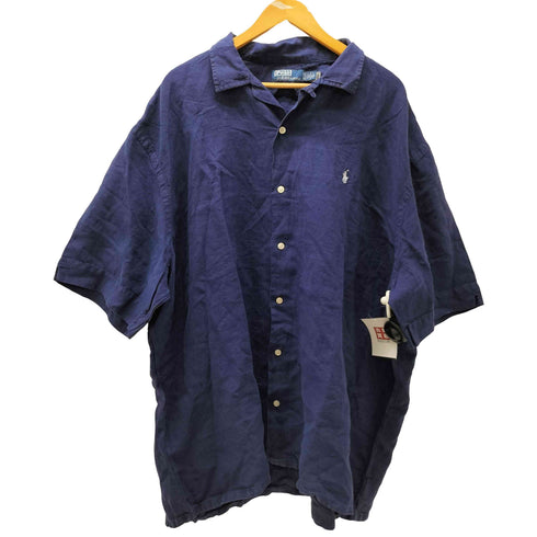 ポロバイラルフローレン Polo by RALPH LAUREN THE BIG SHIRT リネン100 半袖オープンカラーシャツ メンズ JPN:XXL