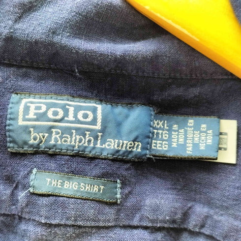 ポロバイラルフローレン Polo by RALPH LAUREN THE BIG SHIRT リネン100 半袖オープンカラーシャツ メンズ JPN:XXL